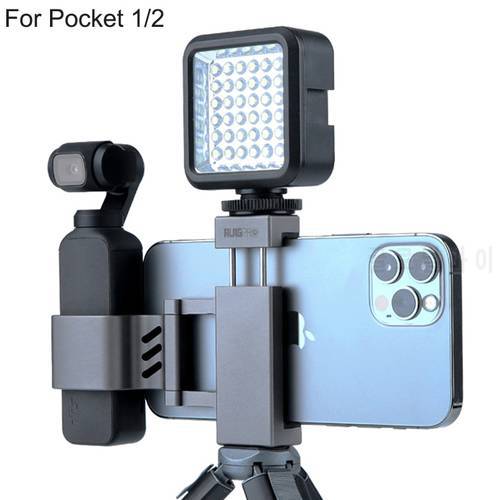 Holder plus Mount Bracket+Desk Tirpod+Selfie Extension Pole+LED light For DJI OSMO Pocket 1/2 Smartphone Accessories