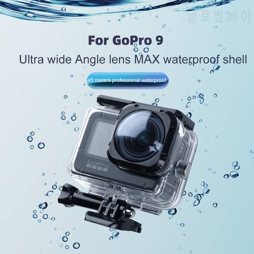 45M Waterproof Protective Case housing For Gopro 10 9 MAX Lens Mod Camera With External Lens Protective Underwater Diving Case
