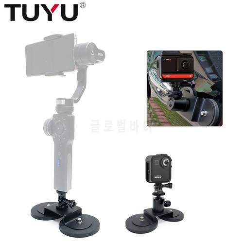 TUYU Magnet Car Suction Cup Mount 2pcs Sucker for Insta 360 One R X2 GoPro Max Motorcycle Camera Smartphone Magnetic Accessories