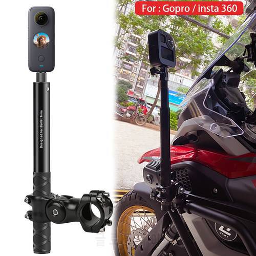 TUYU Motorcycle Bike Camera Holder Handlebar Bracket Stand For Insta360 One R X2 & GoPro MAX Invisible Selfie Stick Accessory