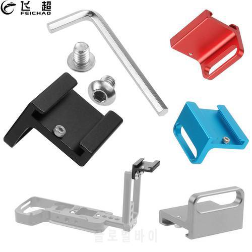 Cold Shoe Mount Adapter 90 Degree Angle for DSLR Camera Rig Attach to Side Cage Quick Release L Bracket Plate Handle 1/4