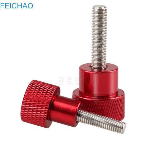 M5 Stainless Steel Screw Bolt Knurled Knob Flat Step Thumbscrew Round Head Aluminum Alloy 10-40mm Length Hand Screws for GoPro