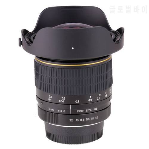 8mm F/3.0 Ultra Wide Angle Fisheye Lens for Nikon DSLR Camera D3100 D3200 D5200 D5500 D7000 D7200 D800 D700 D90 D7100 free ship