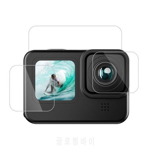 TELESIN Glass Protective Film For GoPro Hero 10 9 Black Screen Cover Case Front Back Lens Film Go 10 Action Camera Accessories