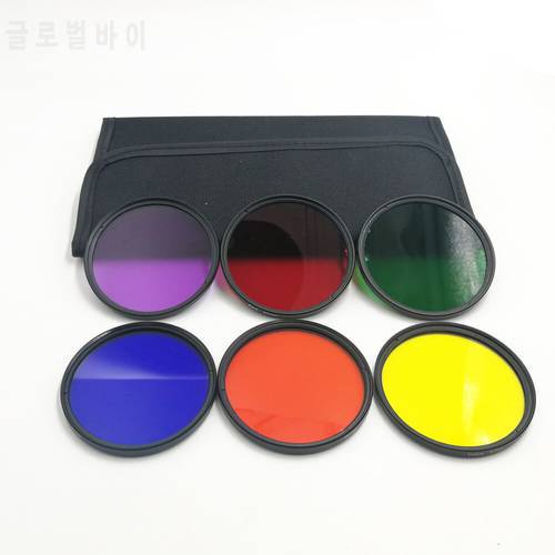 6PCS 30/40.5/43/46/49/52/55/58/62/67/72/77/82mm Full Color Filters Set For Canon Sony Nikon Camera Lens Accessories with Bag