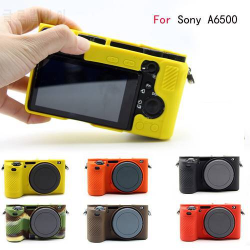 Rubber Silicone Armor Skin Camera Case Body Cover Soft Protector For Sony A6500 Camera bag protective shell Accessories