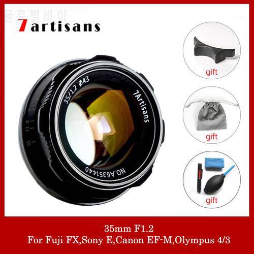 7artisans 35mm F1.2 Large Aperture Prime APS-C Aluminum Lens for Sony E Canon EOS-M Fuji FX M43 Nikon Z Mount Photography