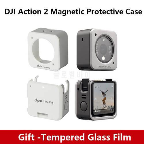 DJI Action 2 Magnetic Protector Case Action Camera Anti-scratch Protective Shell Cover Film for DJI OSMO Action 2 Accessories