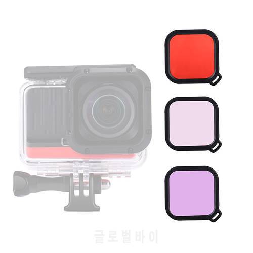 1x Square Color Lens Filter for Insta360 ONE R 4K Edition 1 inch Lens Waterproof Housing Diving Case Action Camera Accessories