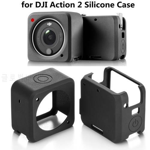 Protective Silicone Case for DJI Action 2 Tempered Glass Screen Protector Cover for DJI Action 2 Accessories