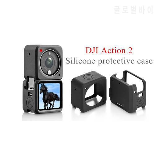 DJI Action 2 Silicone Protective Case Action Camera Protective Case Anti-scratch Shell Cover for DJI Action 2 Accessories