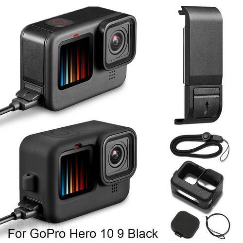 Protective Anti-Shockproof Silicone Case Lens Cap Removable Lid Flip Battery Side Cover For GoPro Hero 10 9 Black