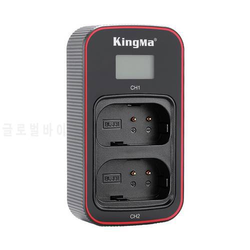 KingMa DMW-BLJ31 Battery LCD Type-C USB Dual Charger For Panasonic LUMIX DC-S1 DC-S1R DC-S1H Camera DMW BLJ31GK Battery Charger