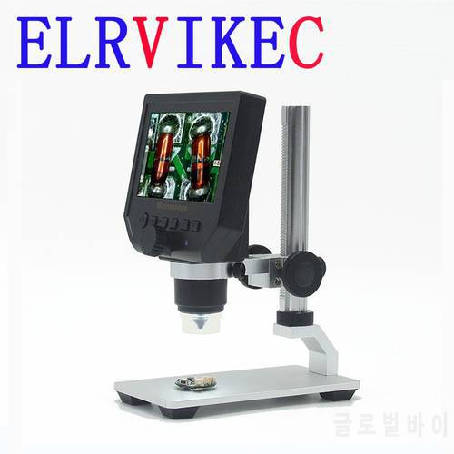 ELRVIKEC 2021 Enance Microscope 4.3-Inch Screen Digital Microscope Electron Microscope Metal Support