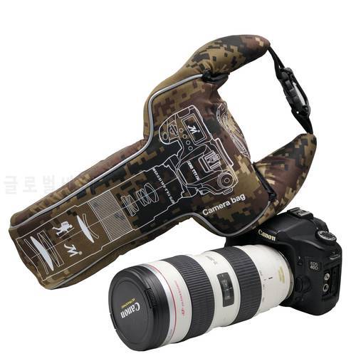 Triangle Camouflage Digital DSLR Camera Video Bag Lens Tube Shockproof Sports Photography Protective Case For Pentax Canon Nikon