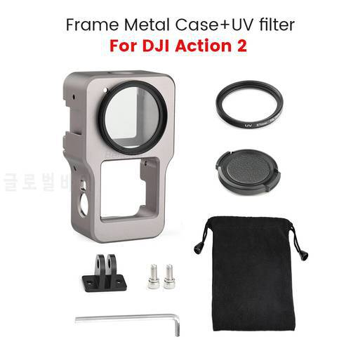 Aluminum Alloy Camera Cage For Action 2 Protective Frame Shell Housing Case 1/4 screw For DJI Action 2 Sports Camera Accessories