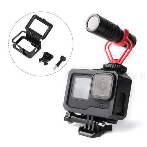 Housing Frame Case for GoPro Hero 10 9 Black Aluminum Alloy or Plastic Shell Case Protective Cage for GoPro 9 Cold Shoe Mount