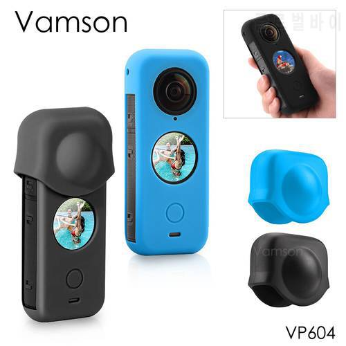 Vamson for Insta360 one x2 Silicone Case Soft Cover Shell Dustproof Lens Cover Protective Sleeve for Insta360 Accessories VP604