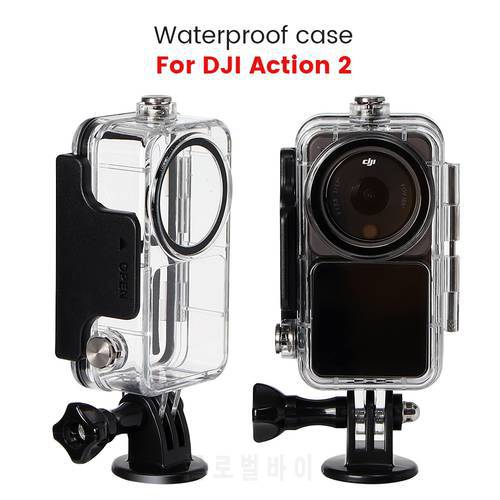 In Stock Waterproof Case For Action 2 Diving Shell 45m Housing Cover Dual Screen Set For DJI Action 2 Sports Camera Accessories