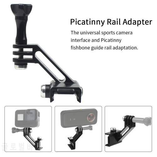 Portable Action Camera Mount Clamp Fit For Insta360 ONE R Base Universal Black Picatinny Rail Durable Sports Adapter Accessories
