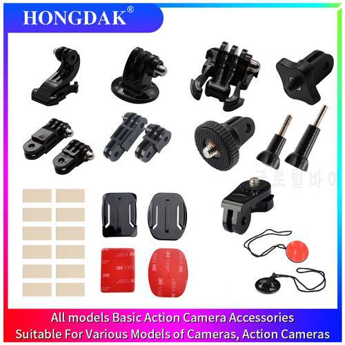 Gopro Accessori Adapter Curved Flat Surface Mount J-hook Safety Buckle Long Screw Extension Arm Sports Camcorder Accessories