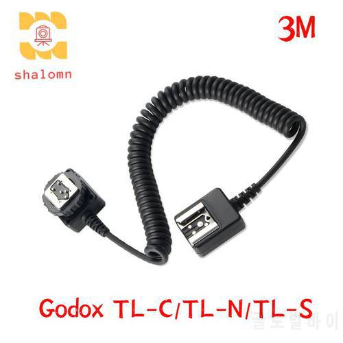 New Godox TTL Off-Camera Flash Sync Extension Cord 3M Camera Extension Cord For Canon Nikon Sony Hot Shoe Flash light Accessory