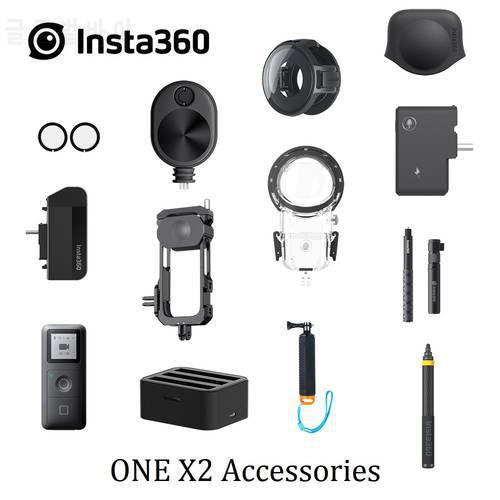 Insta360 ONE X2 Original Accessories Lens Guard/ Invisible Sticks/ Dive Case/ GPS Smart Remote/ Bullte Time For Insta 360 ONE X2