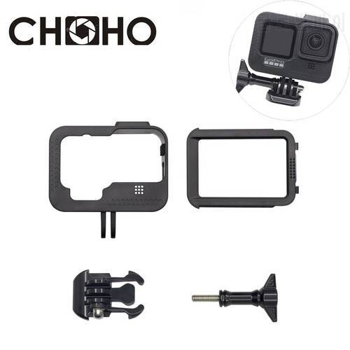 For Gopro 9 10 11 Black Accessories Case Frame Shell Protector Housing + Lone Screw Base Mount For Go Pro Hero10 Black Gopro9