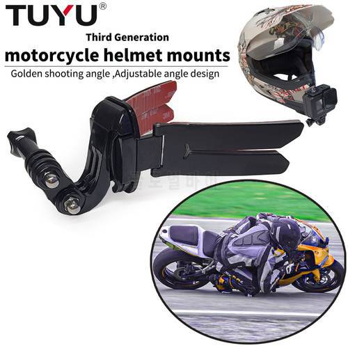 TUYU helmet bracket motorcycle helmet fixing bracket mobile phone shooting fixed For GoPro hero 10 9 insta360 riding Accessories