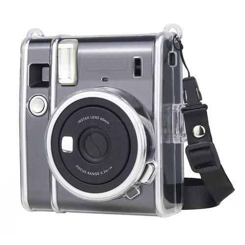 Portable Transparent Case for Fujifilm Instax Mini 40 PP Dustproof Protective Cover with Shoulder Strap for Instax Mini 40