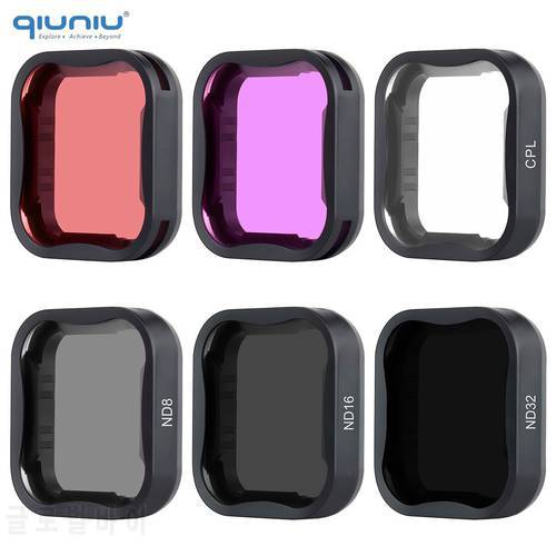 QIUNIU CPL ND Filter for GoPro Hero 7 6 5 Black Color Red Magenta CPL ND32 ND16 ND8 Filter Sets for Go Pro 5 6 7 Accessories Kit