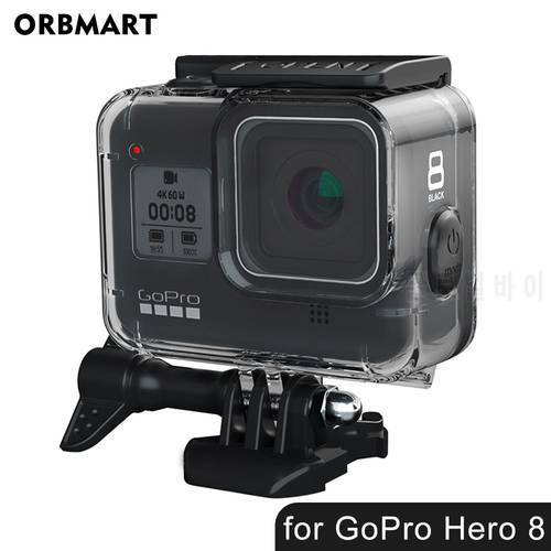 60m Underwater Waterproof Case for GoPro Hero 8 Protective Shell Cover Housing Black Camera Lens Protective Cover Housing Mount