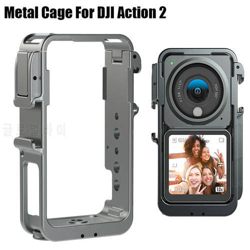 Metal Cage For DJI Action 2 Camera Body Protection Frame With Hot Shoe Interface for DJI Osmo Action 2 Sport Camera Accessories
