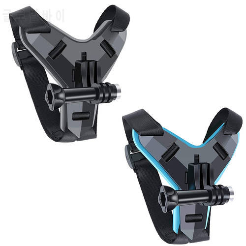 Helmet Strap Mount For Gopro Hero 9 8 7 6 5 4 3 Camera Mount Full Face Holder Accessories Motorcycle Yi Action Sports