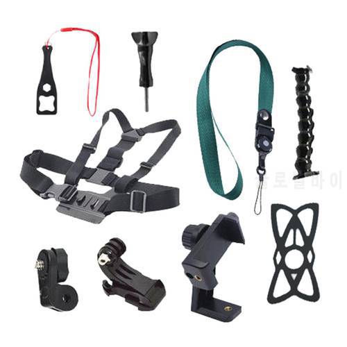 Mobile Phone Chest Mount Kit Adjustable Elastic Clip for Hero 9 8 7 6 5 4 3 2 1 Max Smartphones Action Cameras Photos Vlog