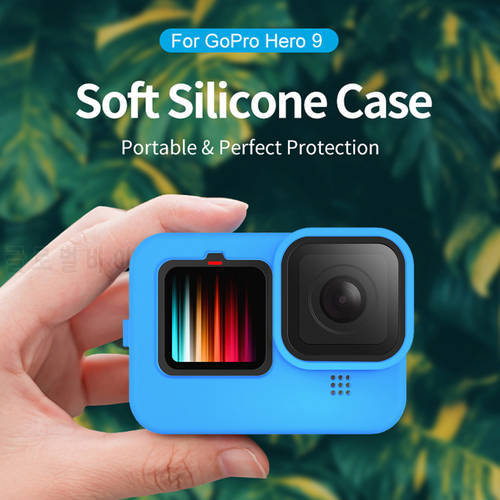 Protective Silicone Case Housing Cover +Portable Quick Release Lightweight Lens Cap for GoPro Hero 9 Hero9 Black