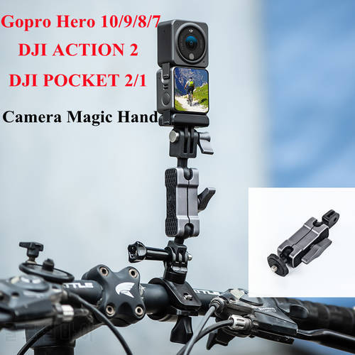 Gopro 10/9 Camera Mount Extension Bracket Magic Hand DJI Action 2/Pocket 2 Gimbal Stand Accessories