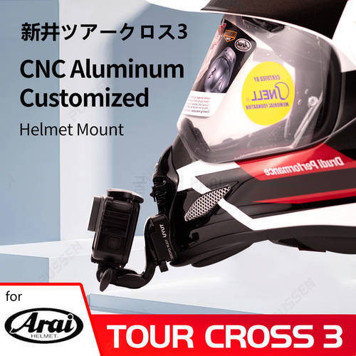 Arai Tour Cross 3 Customized CNC Aluminium Helmet Chin Mount for GoPro Insta360 DJI Motorcycle Camera Helmets Accessories