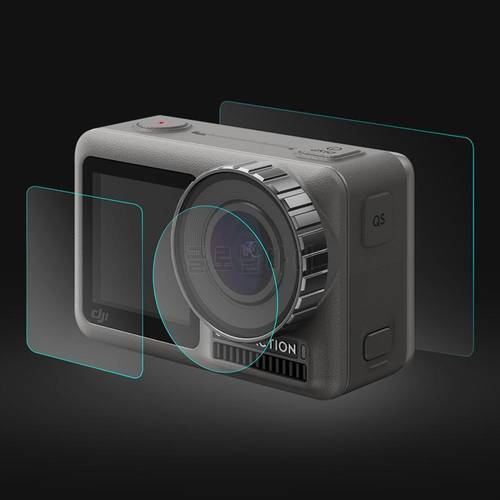 PULUZ Lens + Front and Back LCD Display Tempered Glass Film for DJI Osmo Action