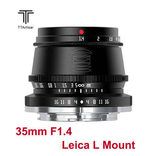 TTArtisan 35mm F1.4 APS-C Cameras Lens Manual Focus for Leica L Mount Camera TL2 T TL CL SIGMA FP 35mm F/1.4 MF Lens