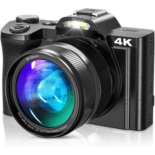 Video Camera 4K Digital Camera for YouTube HD 48MP Camcorder Vlogging Camera WiFi Time-Lapse Webcam 3.5