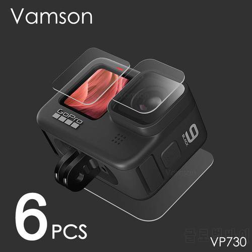 Vamson Tempered Glass Protector Film Lens Screen Camera LCD Screen Protective Film for Gopro Hero 10 9 Black Camera VP730