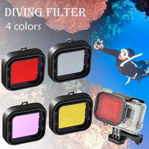 4PCS Waterproof Sports Camera Case Underwater Diving Filter Lens Cover UV Filter For GoPro Hero 4 3+ Housing Case