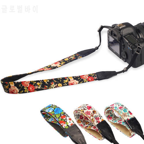 1pcs Camera Shoulder Strap Neck Belt Vintage Chinese Flower Style Durable Cotton Universal Straps for Canon for Nikon DSLR