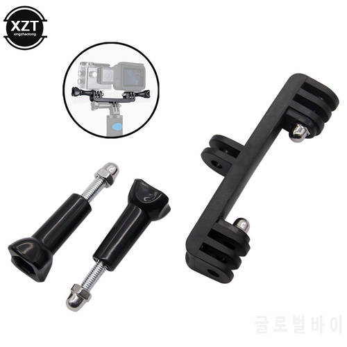 New Double Bracket Tripod Holder Professional Sport Camera Handle with Screw Mount Adapter for Gopro Hero 8/7/6/5/4/3+/3/2/1