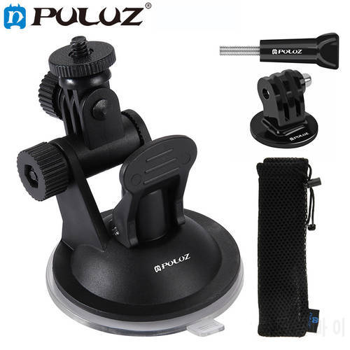 PULUZ Glass Suction Cup with Screw Tripod Mount Adapter Stand Bracket for Gopro Hero8 7 6 5 Yi2 DJI Action Camera Accessories