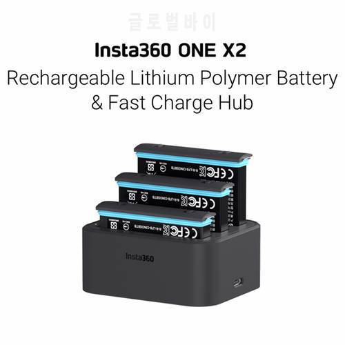 Original Insta 360 X2 Battery Accessories Charger Charge Hub+1420mAh/1630mAh Backup Battery For Insta360 ONE X2 360 Camera