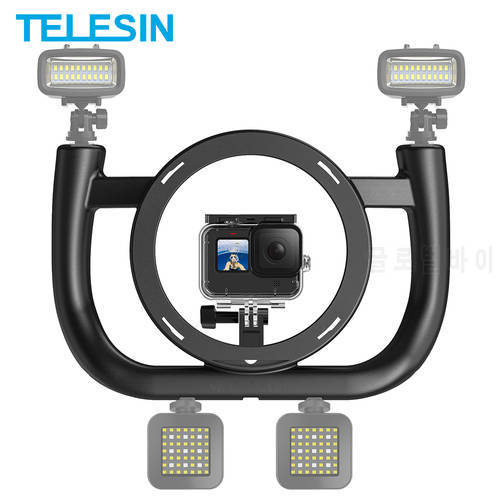 TELESIN Underwater Handheld Removable Stabilizer With Cold Shoe 1/4 Thread for GoPro Hero 5 6 7 8 9 10 DJI Osmo Action Dome Port