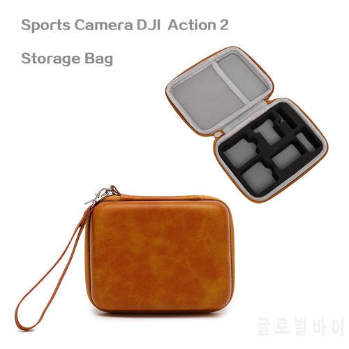For DJI Action 2 Storage Case Portable Hard Case Yellow PU Case DJI Camera Action 2 case