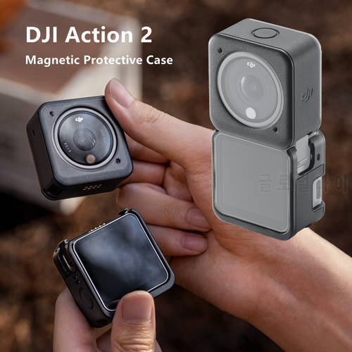 Original DJI Action 2 Magnetic Case Protective Cover Adapter Mount For Battery Power Front Touchscreen Module Camera Accessories
